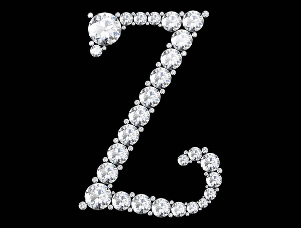 Diamanten Letters Met Edelstenen Geïsoleerd Zwart Weergave — Stockfoto