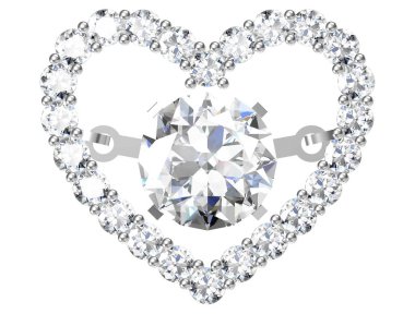 Beyaz arka planda güzel bir kolye. 3B görüntüleme