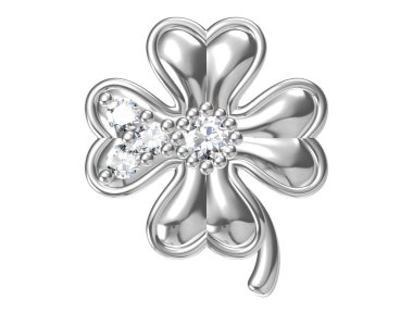 Beyaz arka planda güzel bir kolye. 3B görüntüleme