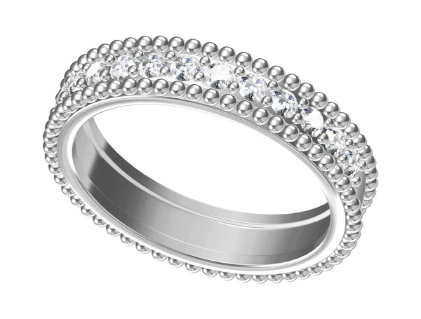 白い背景に結婚指輪 3Dレンダリング — ストック写真