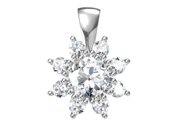 Beautiful pendant on white background. 3D rendering