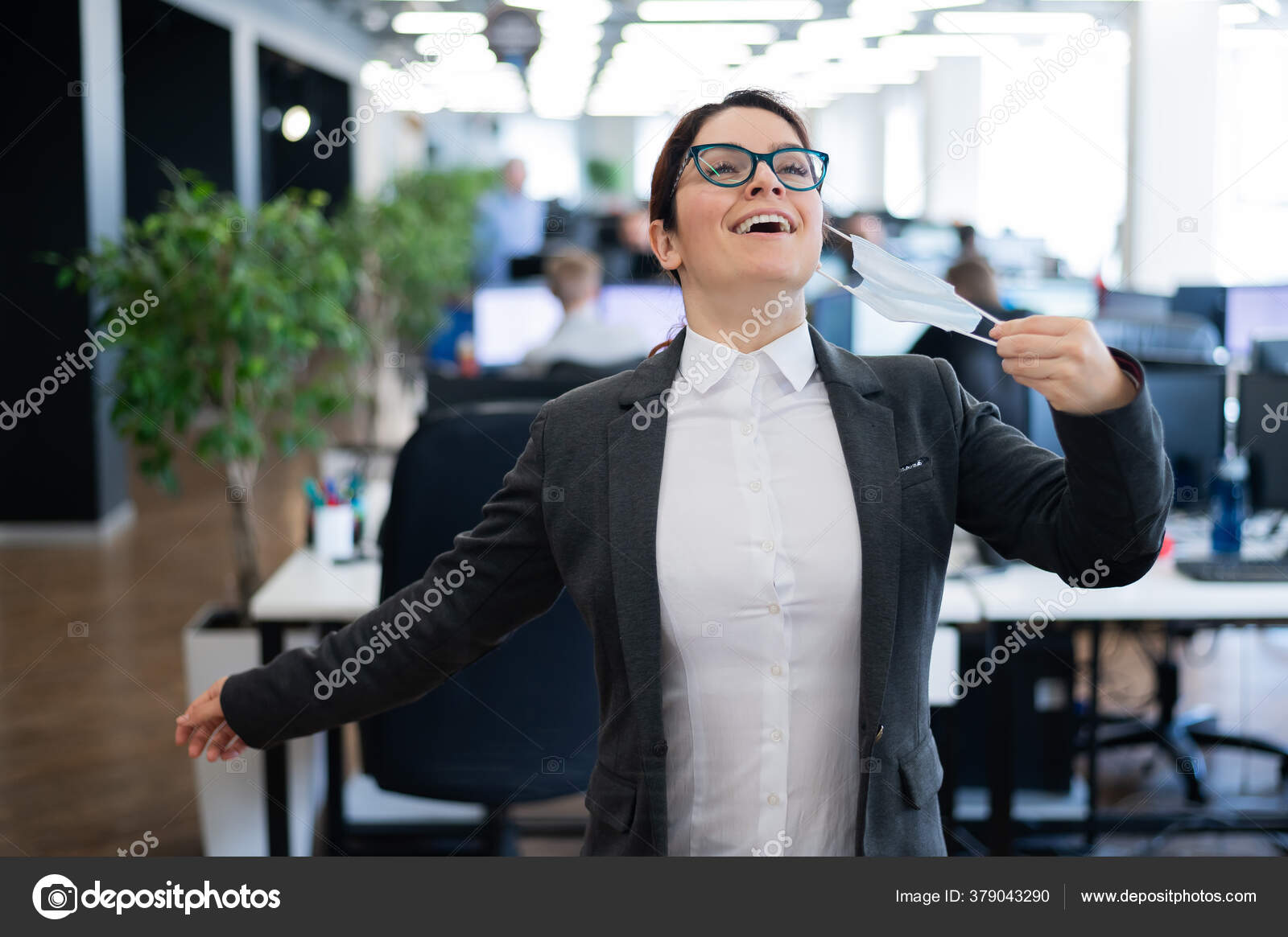 Businesswoman Trying To Stop Time Stock Photo - Image of business