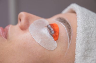 Profesyonelce katlama, kirpik boyama ve kaş boyama süreci.