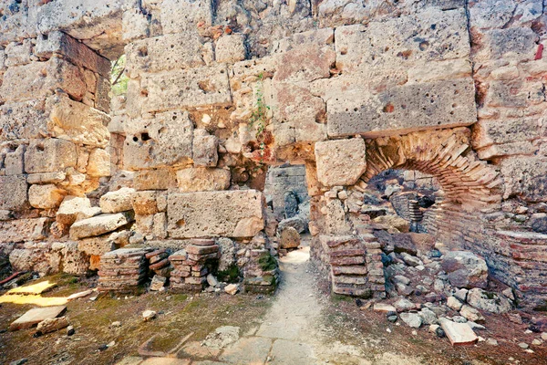Stone ruins of ancient roman architecture. Phaselis, Antalya province, Turkey