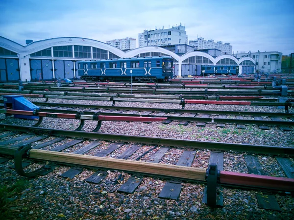 Moscú Rusia Octubre 2018 Vagón Tren Para Frente Puerta Depósito — Foto de Stock