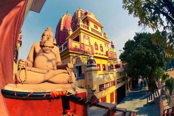 Taş Heykel Sadhu Lord Vishnu Hindu Tapınağı Birla Mandire Olarak — Stok fotoğraf
