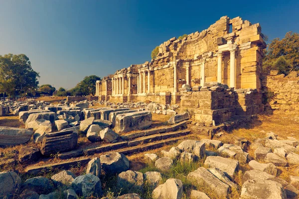 Nymphaeum Starověká Římská Fontána Side Provincie Antalya Turecko — Stock fotografie