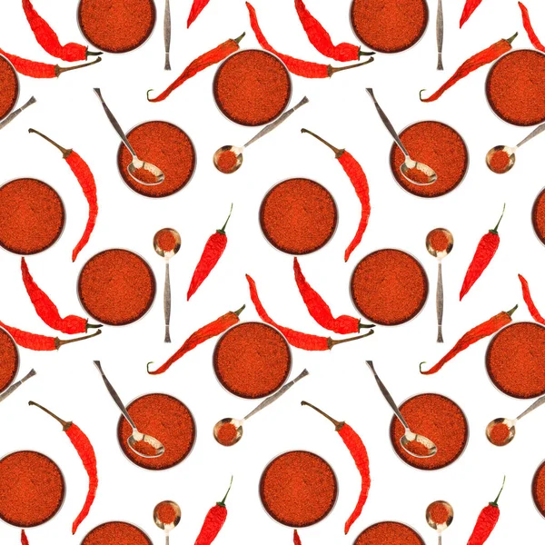 Nahtloses Muster Mit Roter Chilischote — Stockfoto