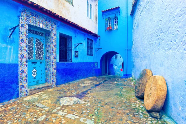 Rua Pitoresca Cidade Azul Chefchaouen Marrocos — Fotografia de Stock