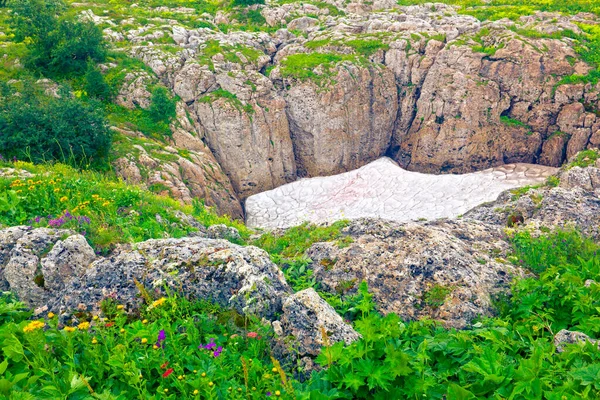 Mały Lodowiec Płaskowyżu Górskim Lago Naki Adygea Rosja — Zdjęcie stockowe