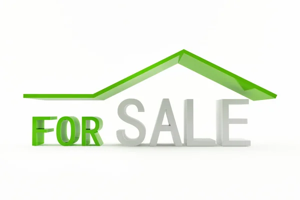 Sale Green White Icon Real Estate Concept — Stock Photo, Image