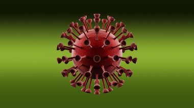 Coronavirus Covid-19 2019-nCov virüsü küresel bir salgına neden oluyor. Makro 3D görüntüleme.