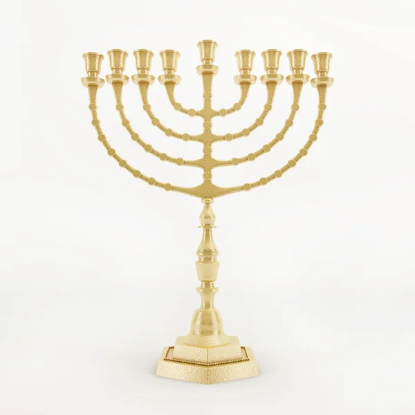 Render Traditional Hanukkah Menorah — Stock Photo, Image
