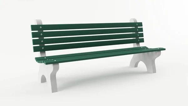 Render Classic Green Park Bench Isolated White — Stock Photo, Image