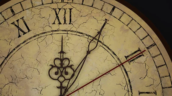 Старые Выветрившиеся Винтажные Часы — стоковое фото