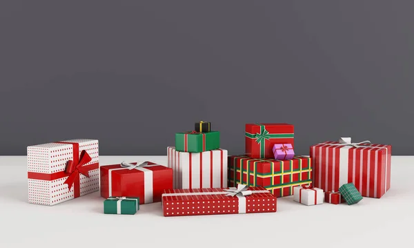Візуалізація Купки Різдвяних Подарунків Ліцензійні Стокові Зображення