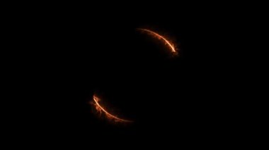 Ateş çemberi. 3d soyut ateş çemberi veya plazma parçacık çemberi