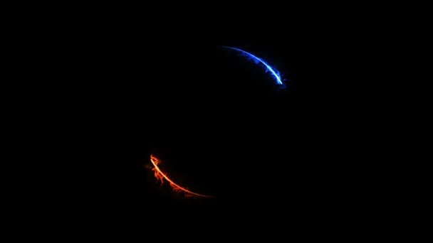 Fuoco Ghiaccio Anello Effetti Speciali Animazione Anello Energetico Plasma Multicolore — Video Stock