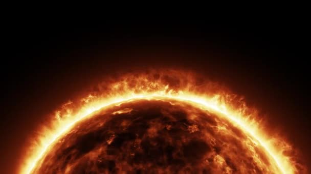 Simulatie Van Het Zonneoppervlak Zonnevlammen Weergave Van Het Oppervlak Van — Stockvideo