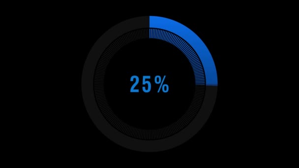 Pourcentage Circulaire Animation Préchargeur Animation Vidéo Préchargeur Circulaire Une Barre — Video