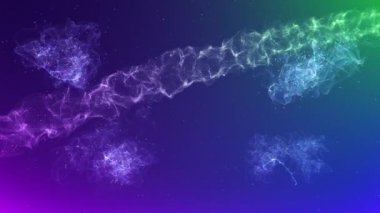 Nebula, derin uzay. 4K 3D bir bulutsu ya da yıldızlararası toz ve gaz bulutu