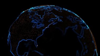 ABD nüfusu 2020. 4k 3D Holografik Dünya nüfus verileri eşleştirilmiş ABD 'nin büyük şehirlerini barındırıyor. 2020 Nüfus İdaresi verileri