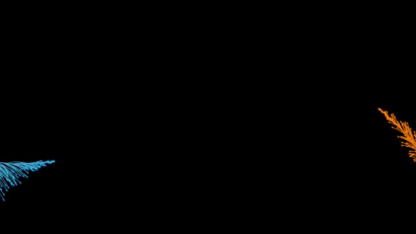 Волоконная Оптика Анимация Пересекающихся Частиц Света Стянутых Гравитацией — стоковое видео