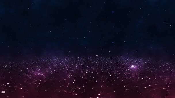 深宇宙 光を投射する星の抽象的な銀河の4K 3Dレンダリング光ファイバーのように見える — ストック動画