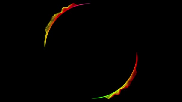 Barevné Světelné Částice Pruhy Barevných Světelných Částic Tvořící Stylizovaný Kruh — Stock video