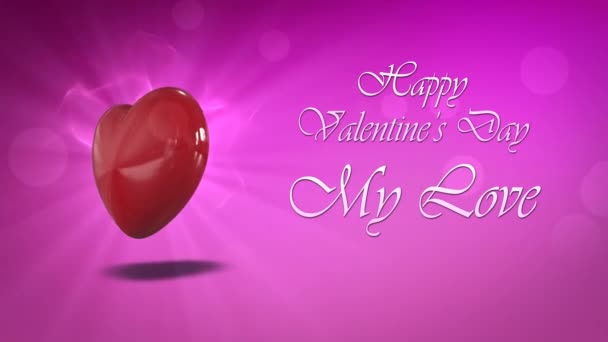 Boldog Valentin Napot Üdvözlő Animáció — Stock videók