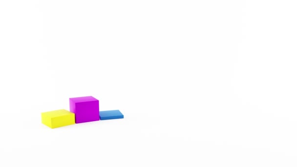 Colorful Graphic Bar Chart Animation Colorful Bar Chart Graph — Stock Video