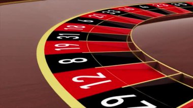 Kumarhane ruleti çarkı. Kumarhane ruleti tekerleğinin 4k 3D animasyonu