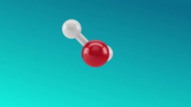 Su molekülü. Bir su molekülünün 4k 3D animasyonu