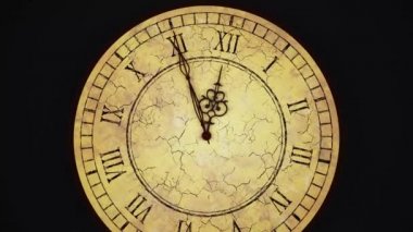 Eski püskü bir saat. Eski bir saatin 4K 3D animasyonu - 10 saniye.