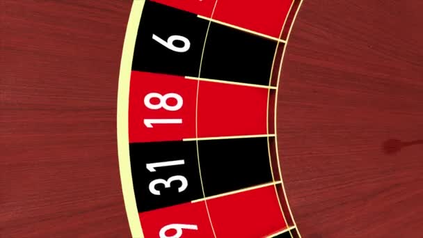 Casino Roulette Rad Animation Eines Casino Roulette Rades — Stockvideo