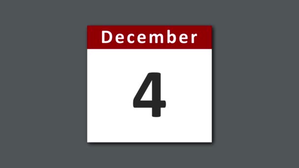 Calendario Dicembre Sfogliando Strappando Pagine Dei Giorni Tutto Mese Dicembre — Video Stock