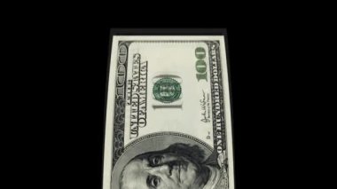 Para sayıyorum. 4K 3D kusursuz döngü 100 dolarlık banknotların sayımı