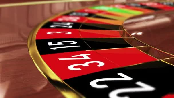 Колір Casino Roulette Lucky Number Black Black Реалістична Анімація Казино — стокове відео