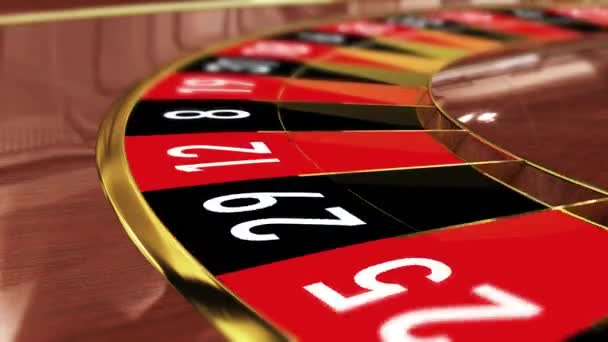 Roda Roleta Casino Número Sorte Vermelho Nove Vermelho Animação Realista — Vídeo de Stock