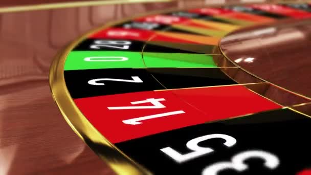 Rueda Ruleta Casino Lucky Número Negro Veinticuatro Negro Animación Realista — Vídeos de Stock