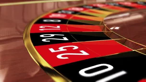 Roue Roulette Casino Numéro Chanceux Noir Vingt Huit Noir Animation — Video