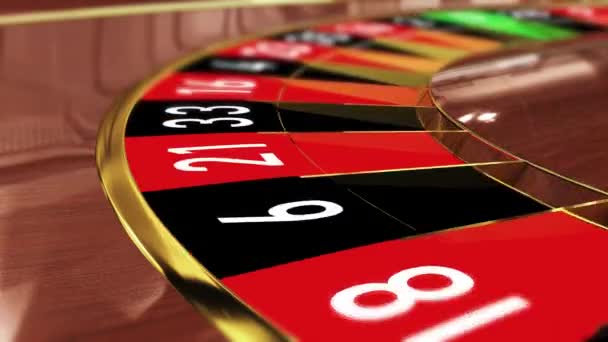 Ruota Della Roulette Del Casinò Numero Fortunato Rosso Trentadue Rosso — Video Stock