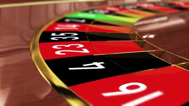 카지노 Casino Roulette Wheel 행운의 번붉은 착륙하는 카지노 룰렛휠 현실적 — 비디오