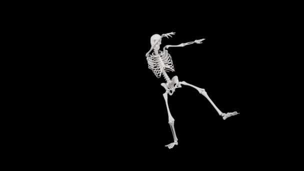 Taniec Szkieletowy Bezproblemowa Animacja Tańca Szkieletowego Koncepcja Halloween — Wideo stockowe