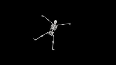 İskelet dansı - 4k 3D kusursuz bir iskelet dansı - Cadılar Bayramı konsepti