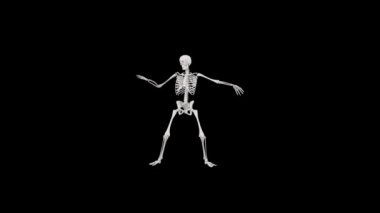 İskelet dansı - 4k 3D kusursuz bir iskelet dansı - Cadılar Bayramı konsepti