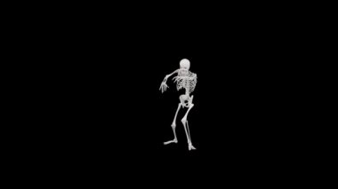 İskelet gibi tüyler ürpertici zombi yürüyüşü - 4k 3D kusursuz bir iskelet yürüyen ölü zombi animasyonu