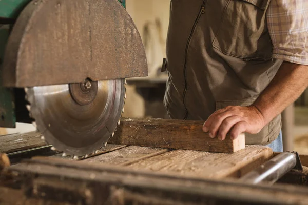Carpenters Work His Workshop — Stock Photo, Image