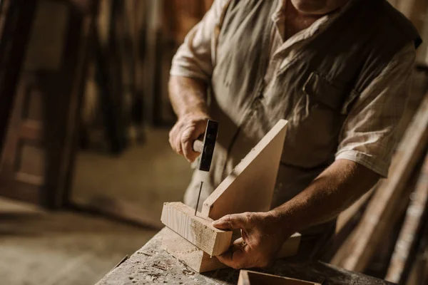 Carpenters Work His Workshop — Stock Photo, Image