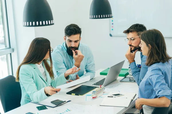 Gente Negocios Que Conoce Buen Trabajo Equipo Oficina Trabajo Equipo — Foto de Stock